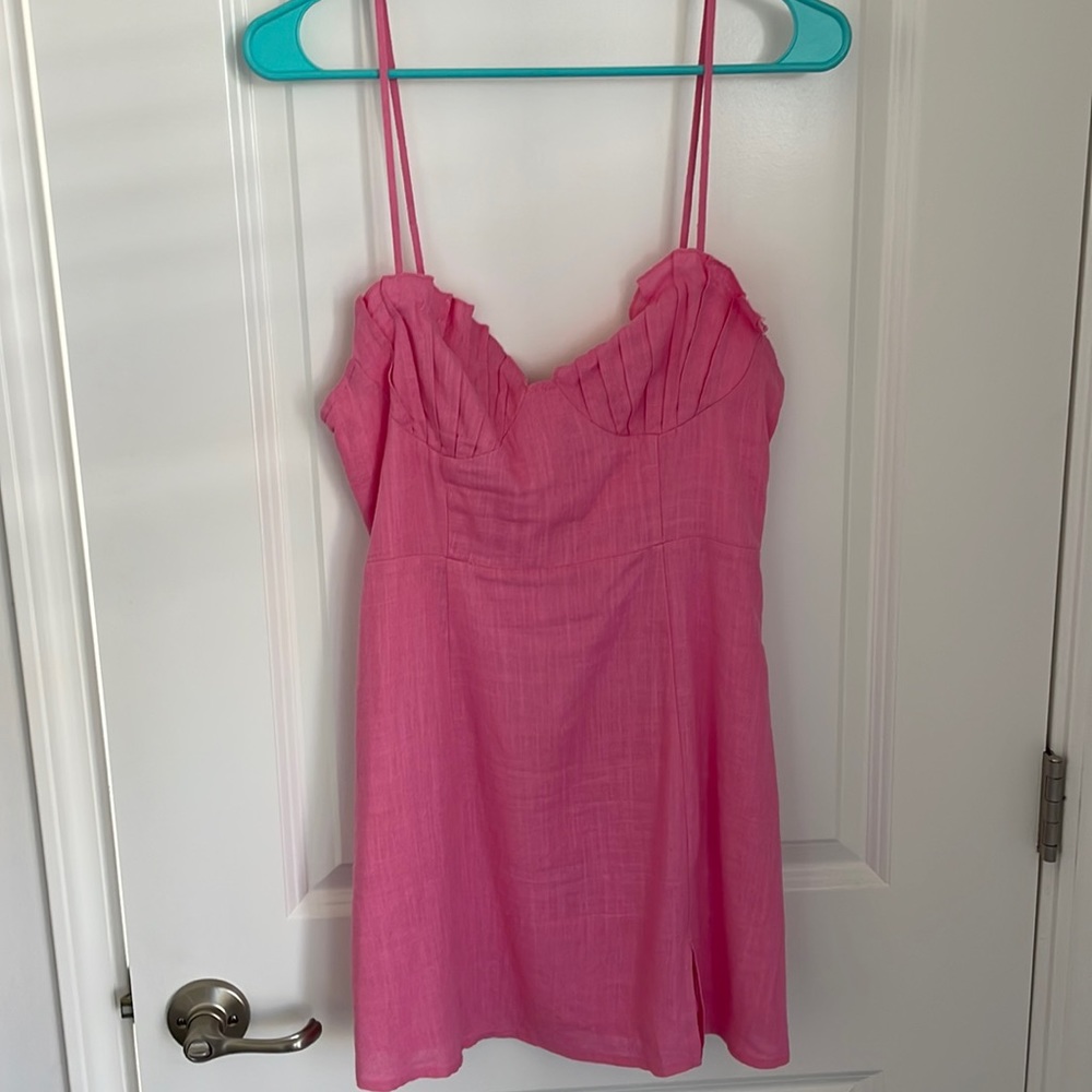 Linen dress with adjustable straps